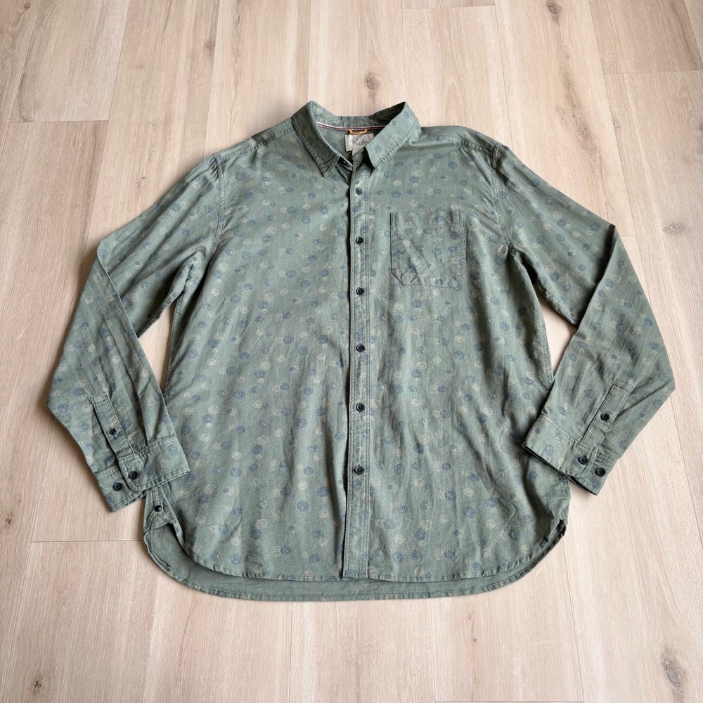Koto Urban Outfitters Men's Cotton Linen Button Down shirt Green size XL
